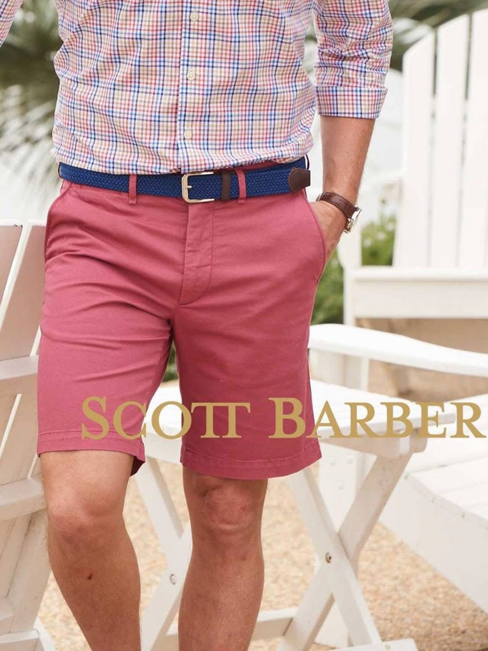 Brand New-Scott Barber Made in Italy Rust Bermuda Short